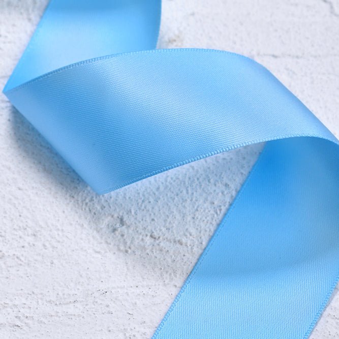 Wholesale Double Faced Satin Ribbon – Light Blue Color Series – 3/8", 5/8", 7/8", 1.5" Wide – 100 Yards Per Roll – Bulk 500 Yards Minimum | Laribbons Custom - laribbons Custom Shop