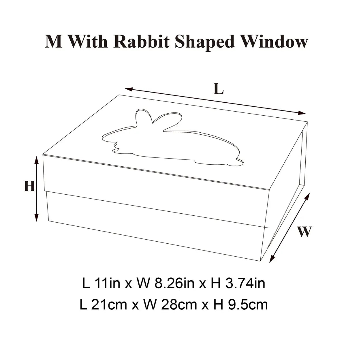Medium Easter Rabbit Shaped Window Gift Box - laribbons Custom Shop