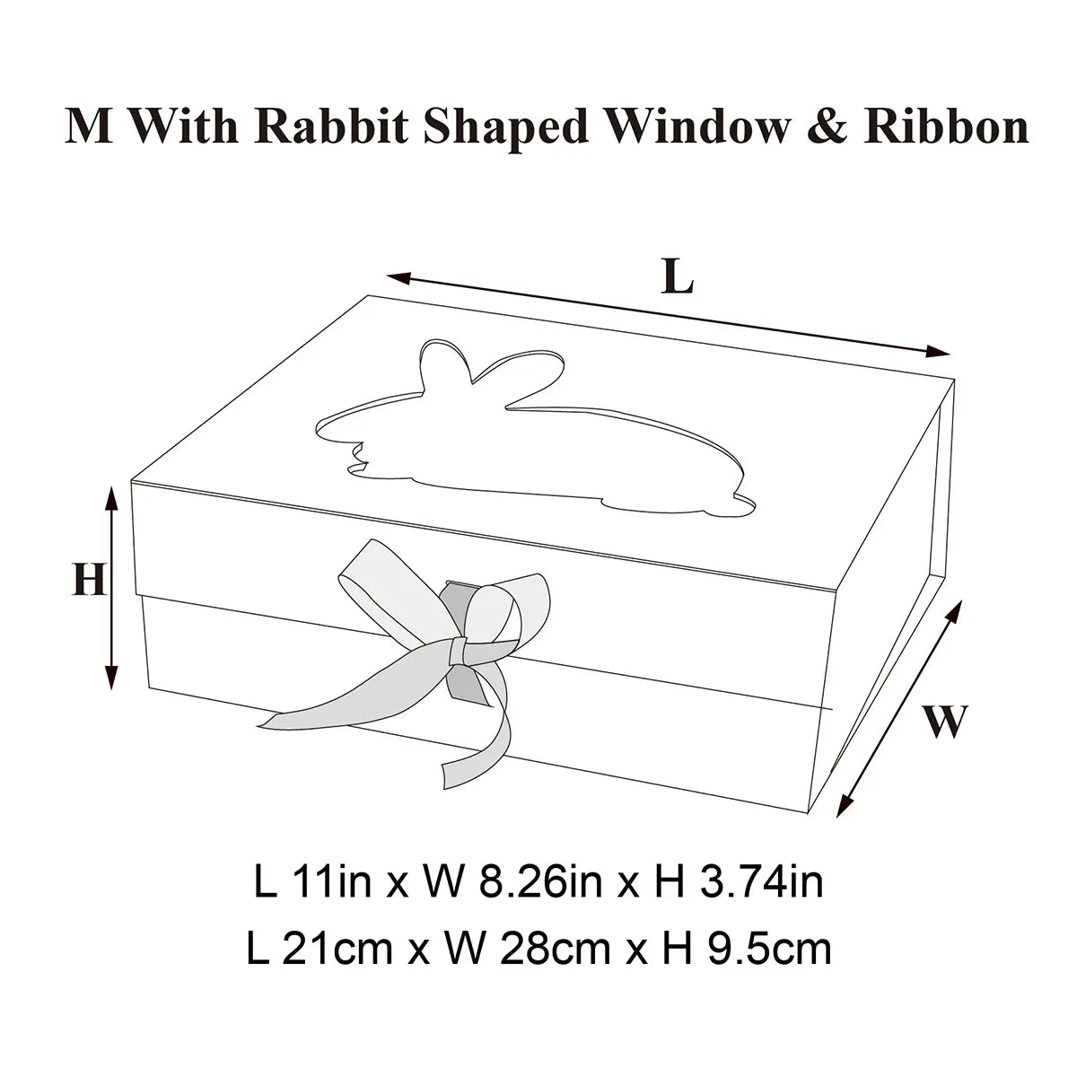 Medium Easter Rabbit Shaped Window Gift Box - laribbons Custom Shop