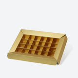 24 - Piece/Cavity Medium Shallow Rigid Empty Chocolate Confectionery Packaging Box - laribbons Custom Shop