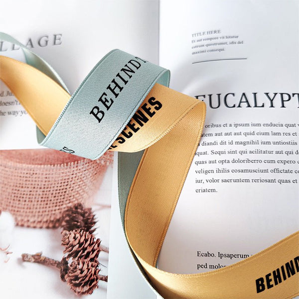 Custom Printed Polycotton Ribbon – Personalized Logo, Text & Icons for Gift Wrapping | 100 Yards Per Roll | Laribbons Custom - laribbons Custom Shop