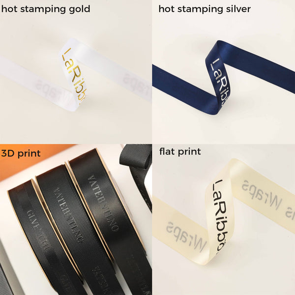 Custom Printed satin Ribbon – Personalized Logo, Text & Icons | 100 Yards Per Roll | Laribbons Custom - laribbons Custom Shop