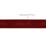 Custom Velvet Ribbon with Debossed Logo – Multiple Widths & Colors | Laribbons Custom - laribbons Custom Shop