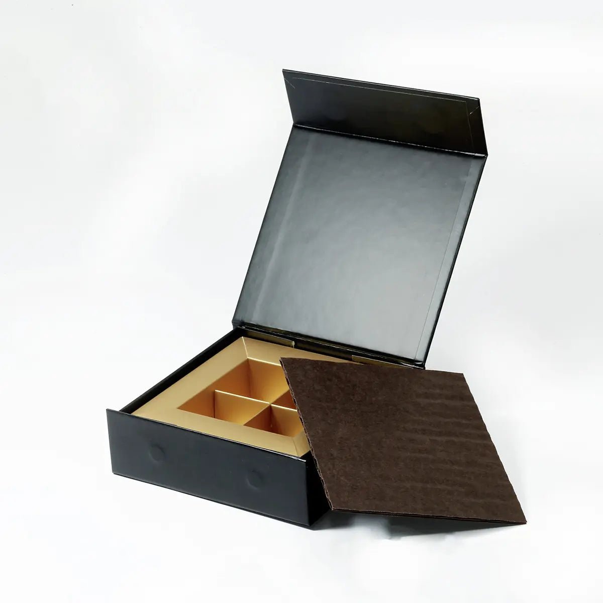 4 - Piece/Cavity Small Rigid Empty Chocolate Confectionery Packaging Box - laribbons Custom Shop