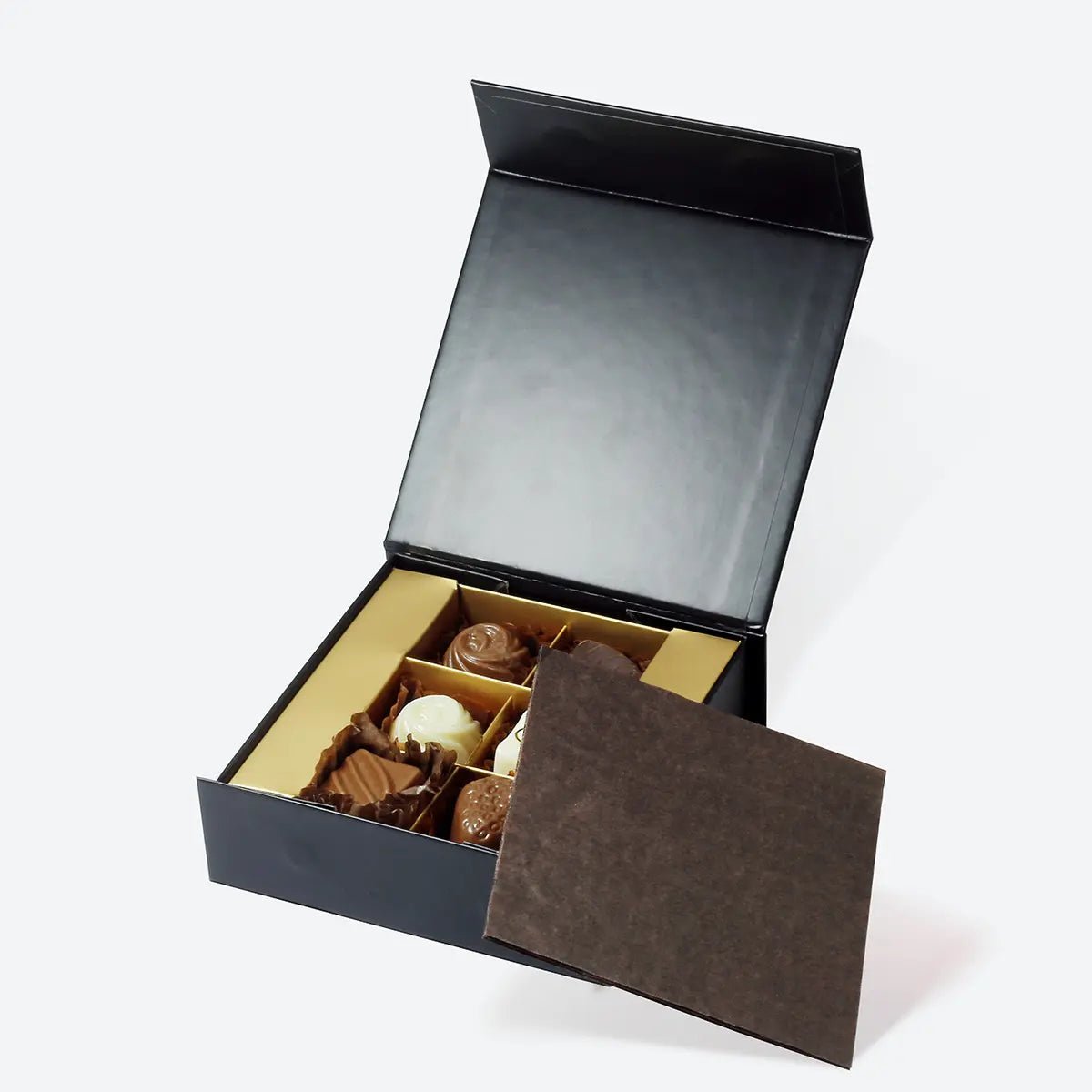 6 - Piece/Cavity Small Rigid Empty Chocolate Confectionery Packaging Box - laribbons Custom Shop