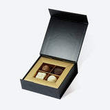 4 - Piece/Cavity Small Rigid Empty Chocolate Confectionery Packaging Box - laribbons Custom Shop
