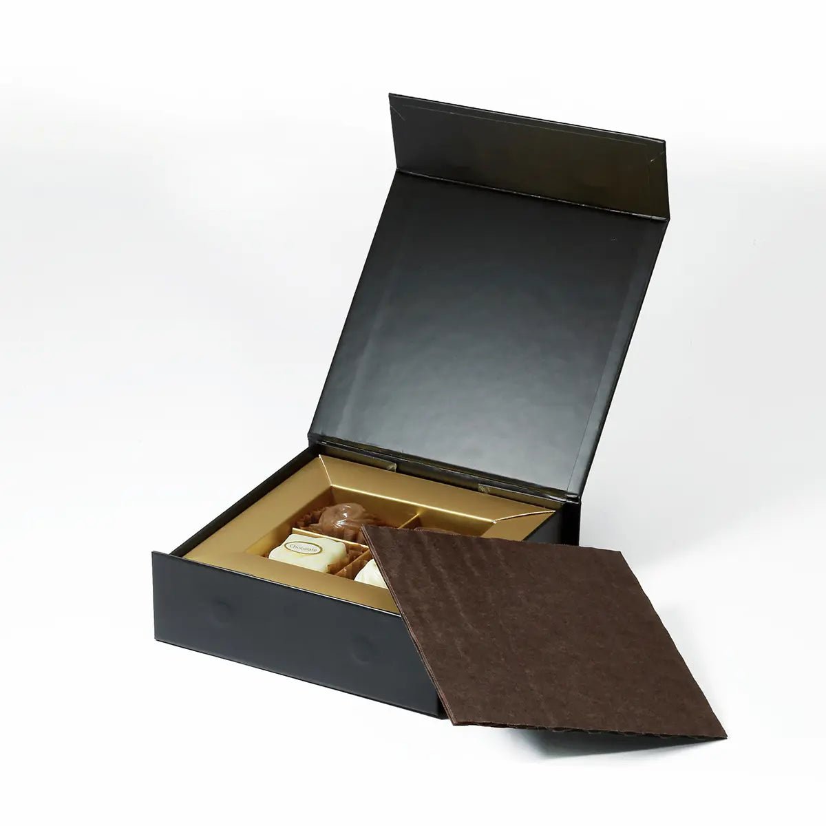 4 - Piece/Cavity Small Rigid Empty Chocolate Confectionery Packaging Box - laribbons Custom Shop