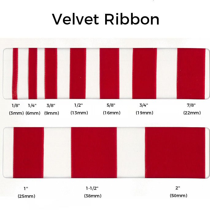 Single - Face Velvet Ribbon – 32 Colors, 10 Widths | Holiday Craft & Gift Wrapping Supply | Laribbons Custom - laribbons Custom Shop