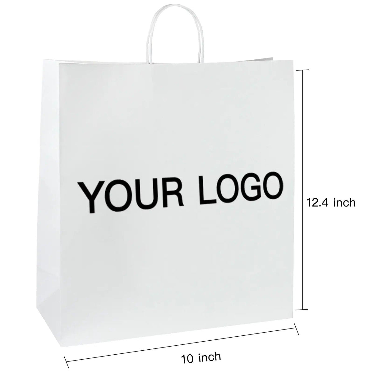 Custom White Shopping Bags Kraft Paper Gift Bags - 100PCs - laribbons Custom Shop
