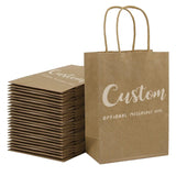 Custom Brown Shopping Bags Kraft Paper Gift Bags - 100pcs - laribbons Custom Shop
