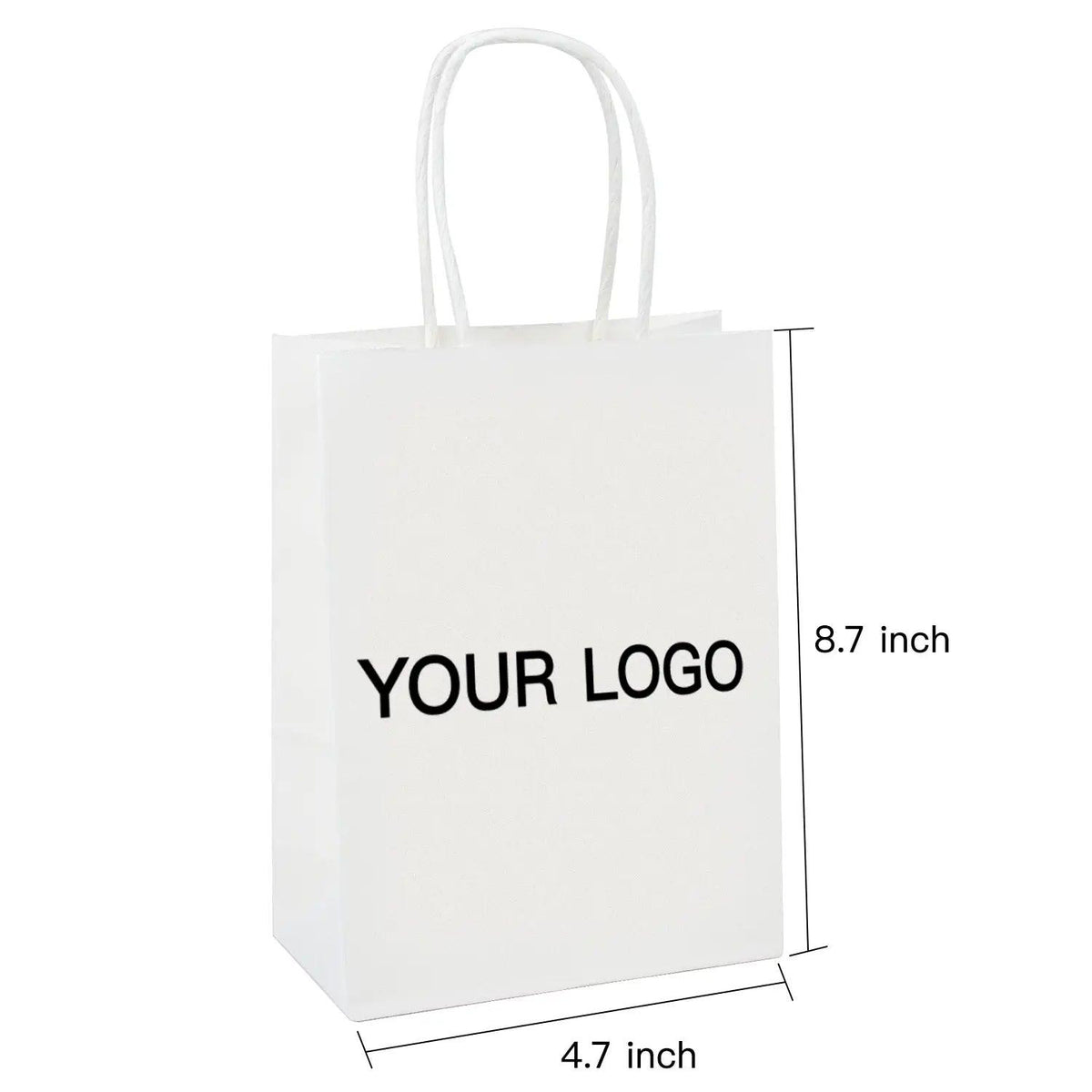 Custom White Shopping Bags Kraft Paper Gift Bags - 100PCs - laribbons Custom Shop