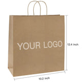 Custom Brown Shopping Bags Kraft Paper Gift Bags - 100pcs - laribbons Custom Shop
