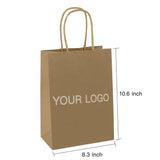 Custom Brown Shopping Bags Kraft Paper Gift Bags - 100pcs - laribbons Custom Shop