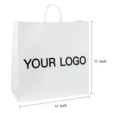 Custom White Shopping Bags Kraft Paper Gift Bags - 100PCs - laribbons Custom Shop