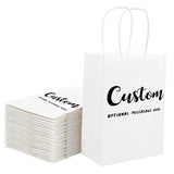 Custom White Shopping Bags Kraft Paper Gift Bags - 100PCs - laribbons Custom Shop